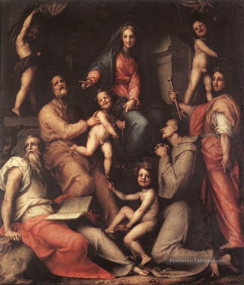 Vierge à l’Enfant Avec Saints portraitiste Florentine maniérisme Jacopo da Pontormo Peintures à l'huile